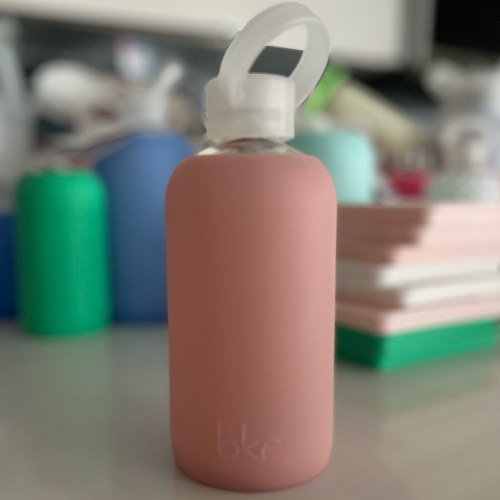 bkr Pink Sheer Harper Little Gently Used Glass Water Bottle
